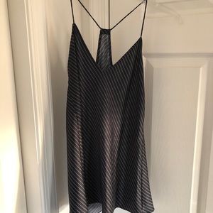 Theory Blue Pinstriped Tanktop